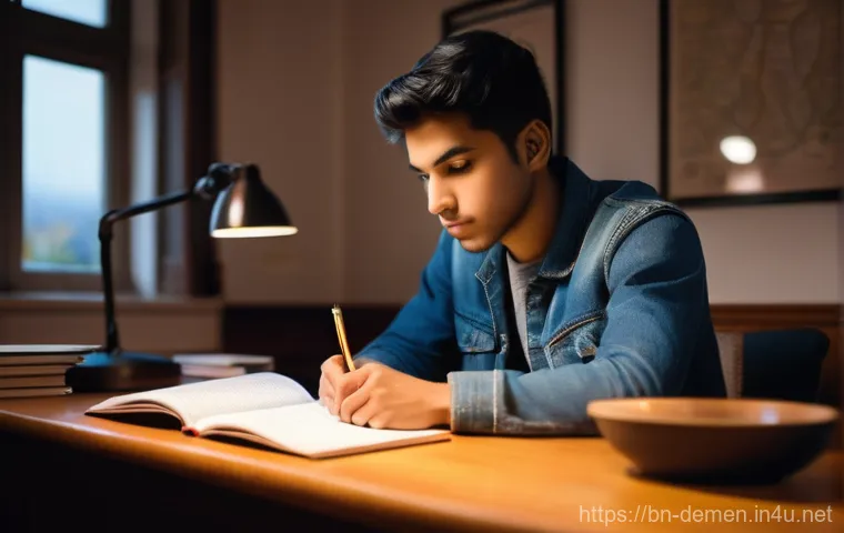 치매관리사 이론 시험 대비 방법 - **Prompt 1: Focused Study Session**
    "A young adult, male or female, of South Asian descent, sitt...